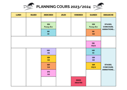 Planning et stage